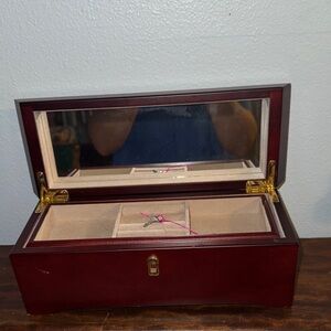 Things Remembered Elegant Wooden Jewelry Box with Mirror